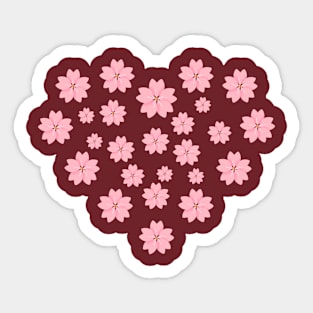 Heart, Flowers Sticker